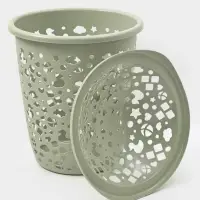 Корзина для белья с крышкой 45л 44х41,5х55,5см"Непоседа", цвет оливковый