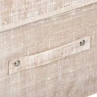 Кофр для хранения с крышкой тм VETTA ЛЁН, полиэстер, 38х24х24см, бежевый