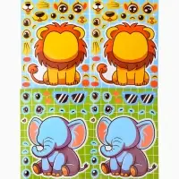 Наклейки детские для творчества "Зверята" набор 16 шт.