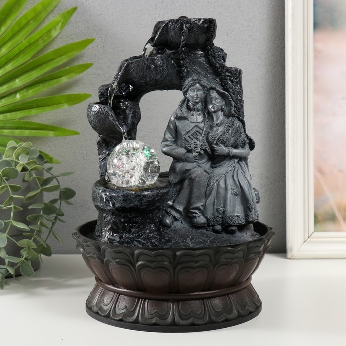 Фонтан настольный от сети, подсветка Фонтан настольный от сети, подсветка "Кришна и Радха сидят у водопада" 20х20х30 см