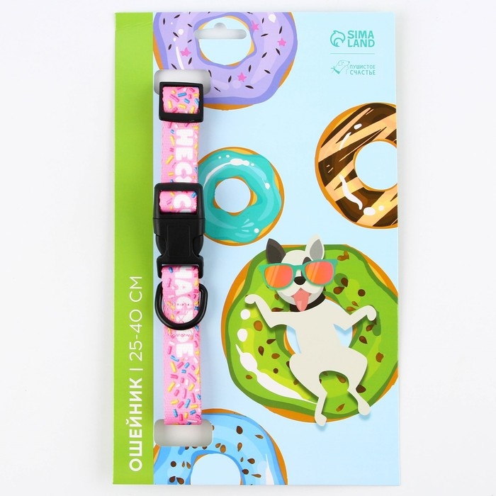 Ошейник «Несу счастье», застёжка - фастекс, 2 см 25-40 см Ошейник «Несу счастье», застёжка - фастекс, 2 см 25-40 см