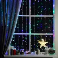 Гирлянда &laquo;Занавес&raquo; 2&times;1.5 м, IP20, прозрачная нить, 360 LED, свечение мульти, 8 режимов, 220 В