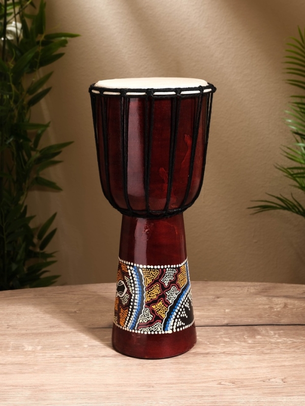 Сувенирный музыкальный инструмент Сувенирный музыкальный инструмент "Барабан Джембе" махагон, 18х18х40 см