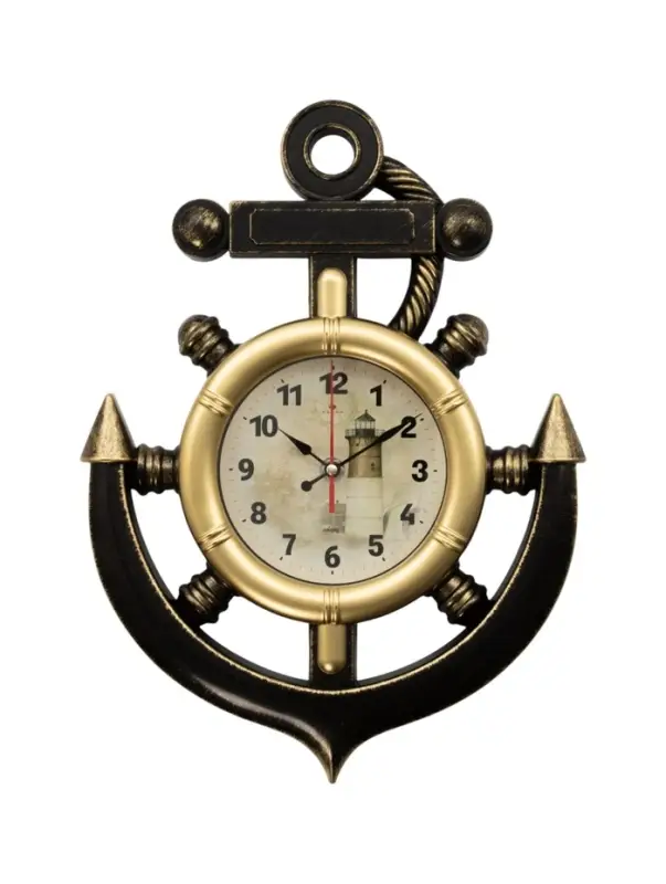 Часы настенные интерьерные &laquo;Якорь&raquo;, бесшумные, плавный ход, 38&times;28.5 см, d=12 см, бронзовые