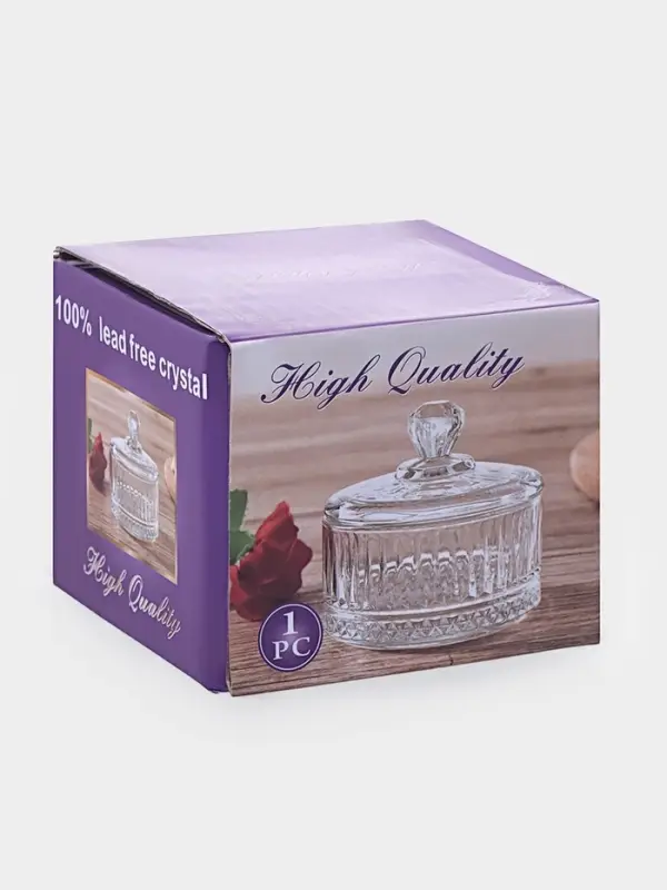 Икорница с крышкой  Икорница с крышкой "Элизия" 6,5х7 см, прозрачная