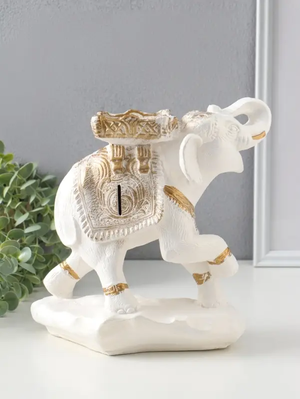 Копилка для денег &laquo;Слон счастья&raquo;, белый, 25&times;12&times;25 см