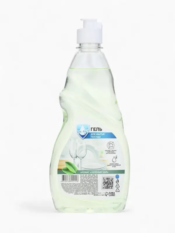 Гель для мытья посуды, 500 мл, аромат зелёный чай, Mr.Быт