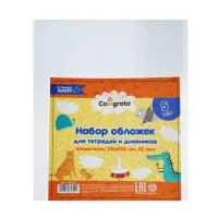 Набор обложек ПЭ 5 штук, 210&times;350 мм, 80 мкм, для тетрадей и дневников (в мягкой обложке)