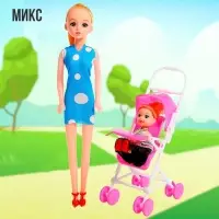 Кукла-модель &laquo;Мама с дочкой&raquo; с коляской, МИКС