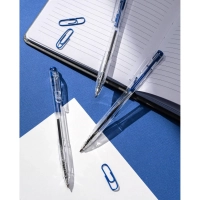 Ручка шариковая автомат. прозр.корп, 0,7мм синий