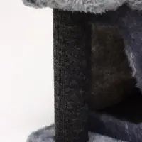 Домик для кошек с когтеточкой, 33&times;40&times;103 см, квадратный, ковролин, серый