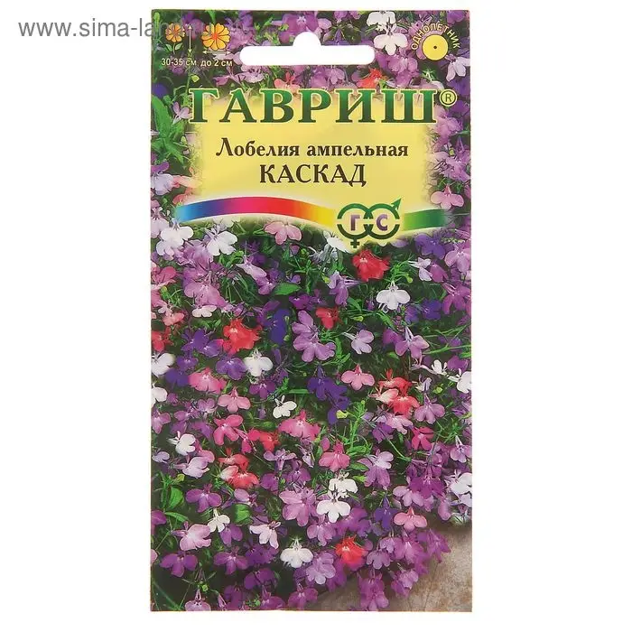Семена цветов Лобелия  Семена цветов Лобелия "Каскад", ц/п,  ампельная, О, смесь 0,01 г