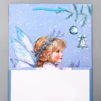 Пакет подарочный новогодний ламинированный, &laquo;Новогодний ангел&raquo;, 26&times;12&times;32 см