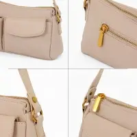 Сумка женская багет TEXTURA на молнии, 27&times;8&times;13 см, бежевая