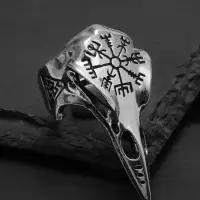 Кольцо &laquo;Коготь&raquo;, череп хищника, цвет чернёное серебро, безразмерное