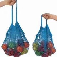 Набор 2 шт.: сумка-авоська плетёная, клетка 1.5 см, синяя