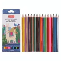 Карандаши 24цв, Hatber, заточ, трехгр,  коробка, европодвес 63840