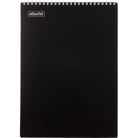 Блокнот А4 80л Attache гребень клетка пластик черн с тиснением