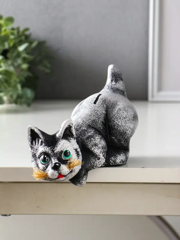 Копилка "Кот Василий" 11,5х18х9 см, белый