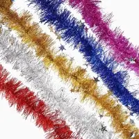 Мишура новогодняя &laquo;Зимнее волшебство. Аквамарин&raquo;, звёзды, d=8.5 см, 200 см, МИКС