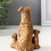 Фигурка гипс &laquo;Терьер с щенками&raquo;, 10&times;7&times;7.5 см, под бронзу