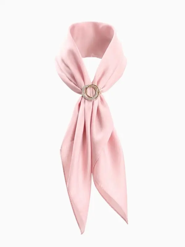 Зажим для платка &laquo;Круг&raquo;, белый в золоте