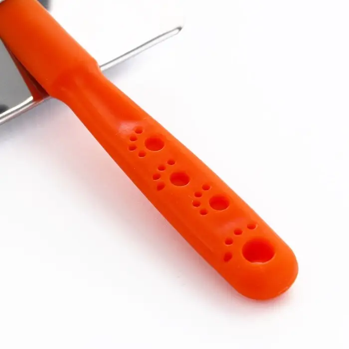 Пуходёрка &laquo;Лапки&raquo; средняя, 9&times;12 см, с каплями, оранжевая