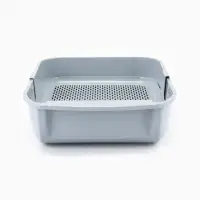 Туалет для кошек &laquo;Марсель&raquo;, 50&times;34.5&times;12 с, глубокий, с сеткой, полипропилен, светло-серый