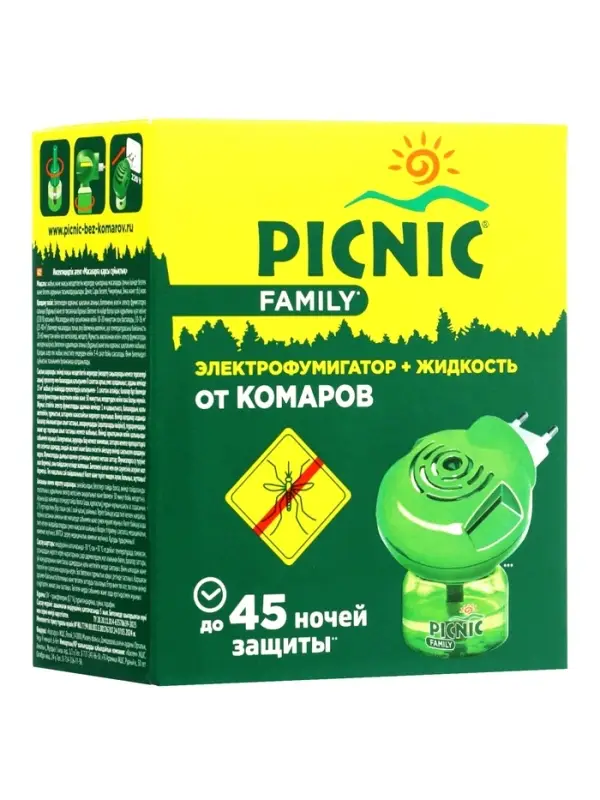 Комплект фумигатор+жидкость от комаров, Picnic Family