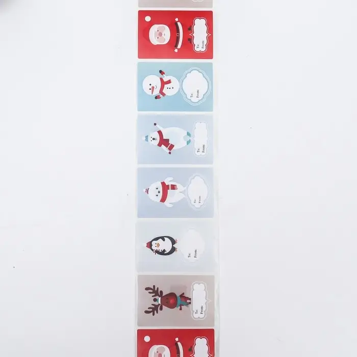 Наклейки в рулоне Наклейки в рулоне "Снеговики", 250 шт, 7,5 х 5 см