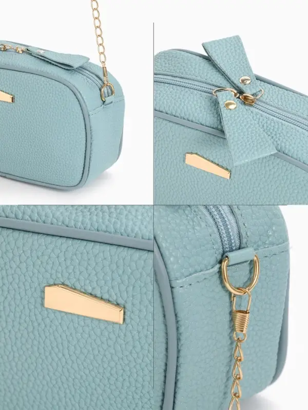 Сумка женская кросс-боди на молнии, 19&times;7&times;13 см, голубая