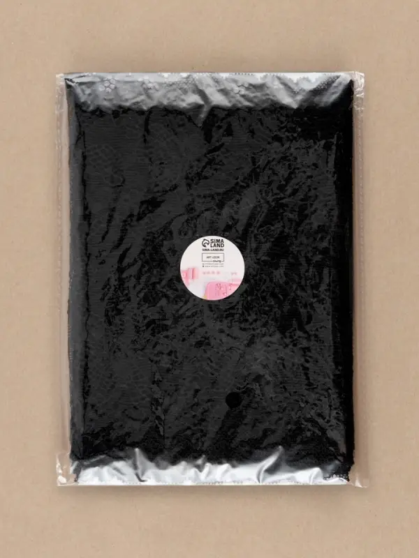 Кружевная эластичная ткань, 180 мм, 2.7&plusmn;0.5 м, чёрная