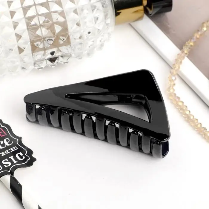 Краб для волос Краб для волос "Глянец" треугольник, 7 см, чёрный