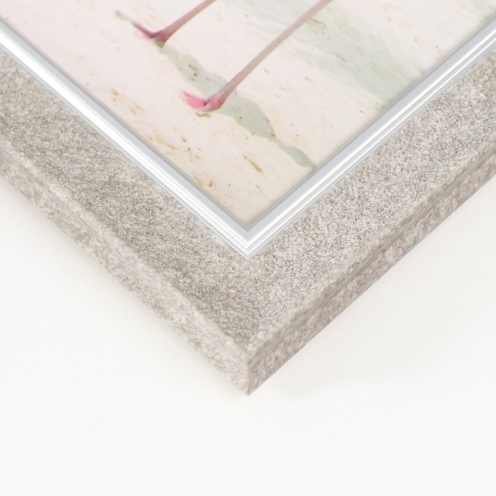 Фоторамка пластик 15х20 см Фоторамка пластик 15х20 см "Серая мраморная крошка" серебристая обводка 24х19 см