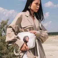 Сумка женская на молнии TEXTURA, 22&times;8&times;17 см, с цветным принтом, белая