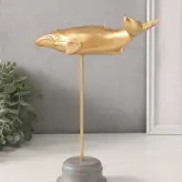 Фигурка &laquo;Золотой кит&raquo;, полистоун, 20&times;11&times;22.5 см