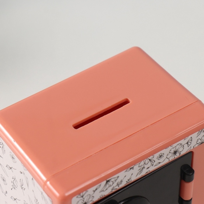 Копилка пластик Копилка пластик "Сейф. Цветочные" 8,5х6х8,5см