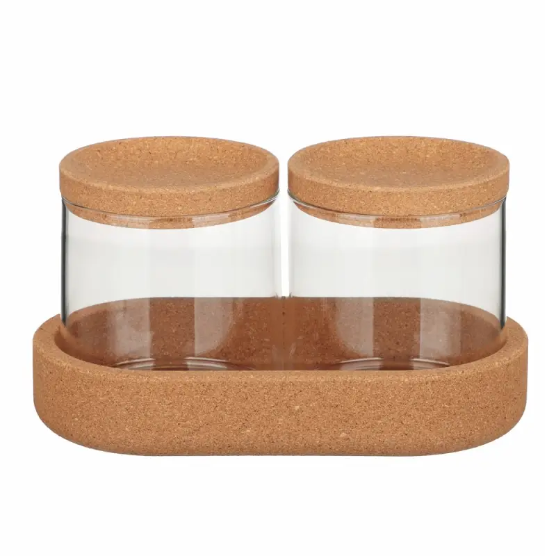 VETTA ЭКО Набор банок для хранения, 2шт., 300мл, 18х9,6х10см, стекло, пробка