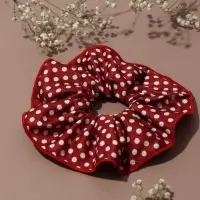 Резинка для волос "Орбита гранд" горох, 15 см, бело-красный