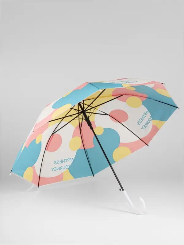 Зонт - трость полуавтоматический &laquo;Радужный круг&raquo;, 8 спиц, R=46/54 см, d=92 см, рисунок МИКС
