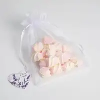 Мешочек подарочный органза белый «Лаванда», с шильдиком, 16 х 24 см +/- 1.5 см