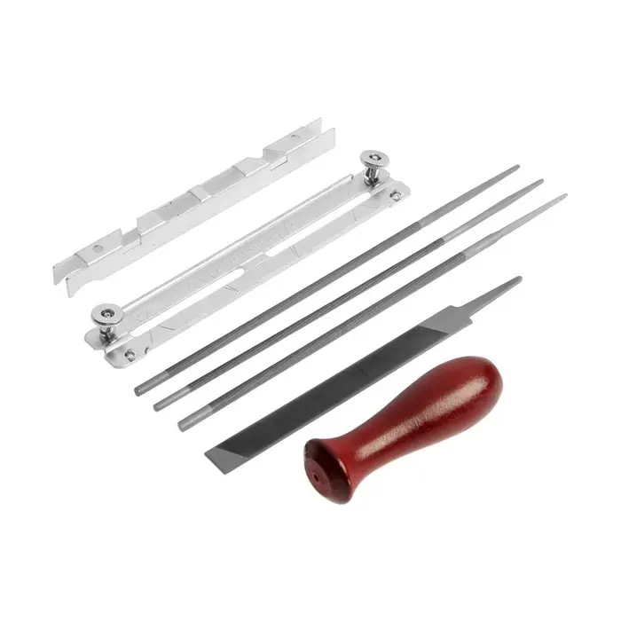 Набор для заточки цепей пил ТУНДРА, сталь ШХ15, шаг 1/4-0.325-3/8", d=4.0-4.8-5.5 мм, плашки