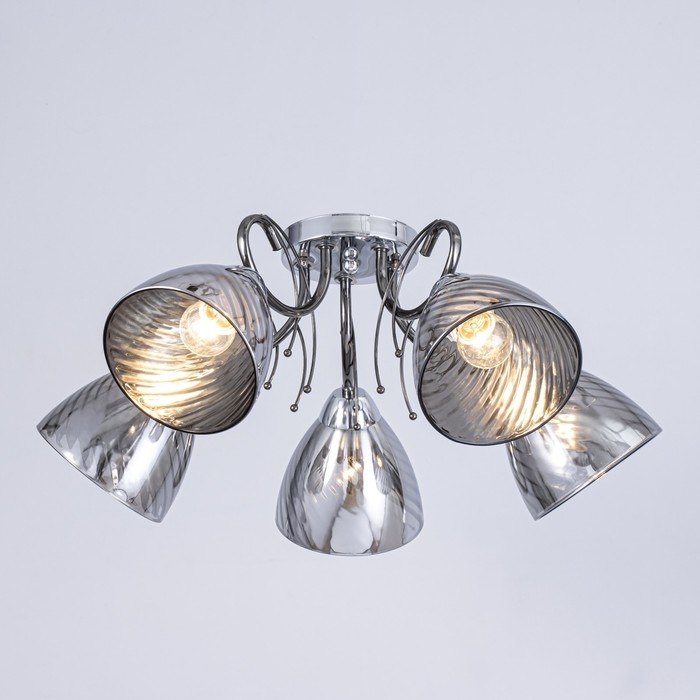 Люстра потолочная Белл 5х40Вт Е27 Хром, Черный хром 57x57x22 см Люстра потолочная Белл 5х40Вт Е27 Хром, Черный хром 57x57x22 см