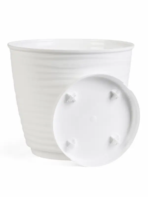 Горшок для цветов Горшок для цветов "Saffron" D-17,7 см, 2,6 л с поддоном, белый