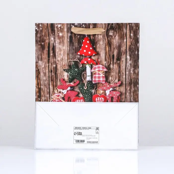 Пакет подарочный новогодний ламинированный «Плюшевая ёлка», 26×32×12 см