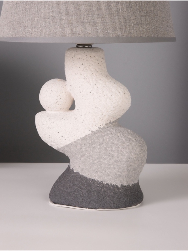 Лампа настольная Лампа настольная "Гряда" 1х40Вт Е14 серый/белый 20х20х32см