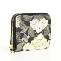 Кошелёк на молнии, с вышивкой, маленький, чёрный