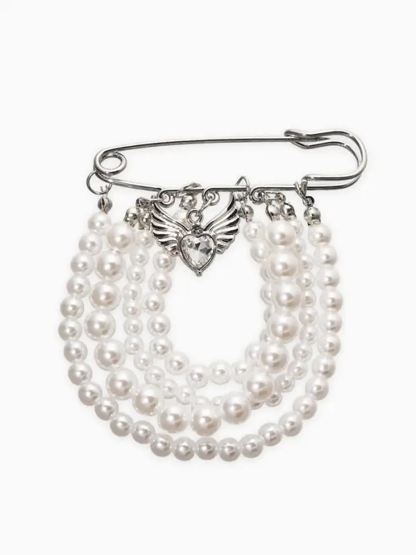 Булавка Булавка "Жемчужная россыпь", l=6.5, d=5+6+8 цвет белый в серебре