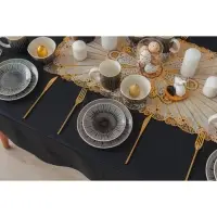 Салфетка сервировочная на стол &laquo;Лучи&raquo;, ажурная, 84&times;40 см, ПВХ, золотая