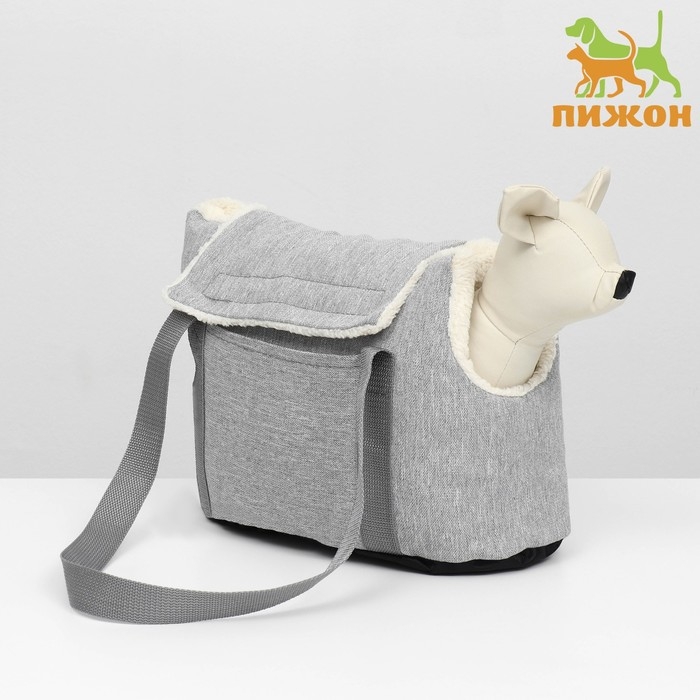 Сумка-переноска утеплённая WARM №1, с карманом, 35 х 16 х 25 см, серая Сумка-переноска утеплённая WARM №1, с карманом, 35 х 16 х 25 см, серая